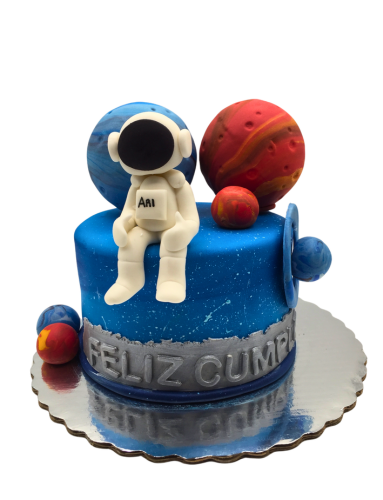 Pastel de Astronauta y Planetas